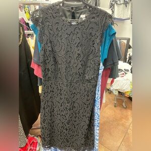 Xhilaration Black Lace Midi Dress